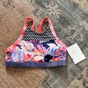 NWT Athleta Girl Sunny Floral Bathing Suit Top sz XL
